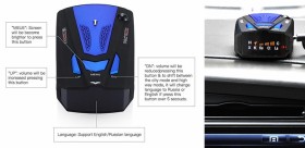 Detector de GPS para automóvil, detector de radar de 360 ​​°