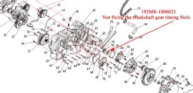 Nut fixing the crankshaft gear timing Stels ATV-500 Kazuma