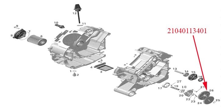 Idle gear, 38T Odes 800cc